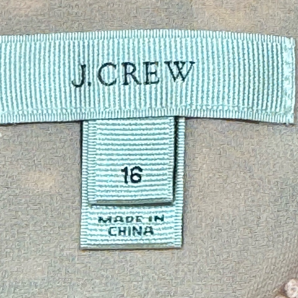 J. Crew Lace Trim Swiss Dot Silk Blouse Sz 16  Pink Sheer Lined Back Button‎ Up - Picture 10 of 12